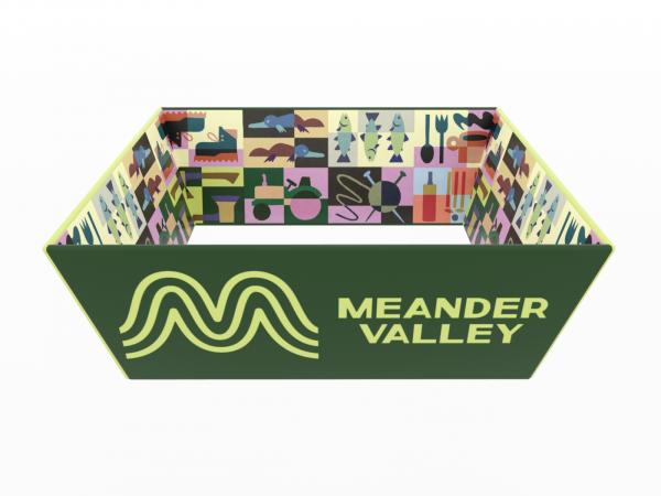 TF-1009 (3D) Tapered Square Hanging Sign -- Printed Interior Graphic